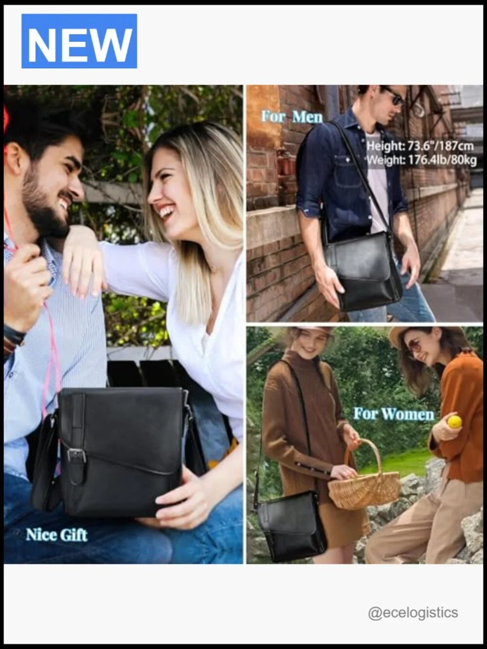 Messenger Bag Small Crossbody Shoulder Bag Flap Over Purse Fits 10